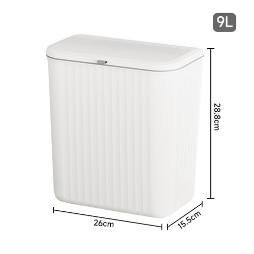 9L Kitchen Cabinet Door Cupboard Hanging Trash Can With Lid Wall Mount Waste Bin - Picture 26 of 41