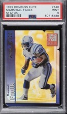 1999 Donruss Elite Status Marshall Faulk /28 #140 PSA 9 MINT Pop 1 Nine Higher