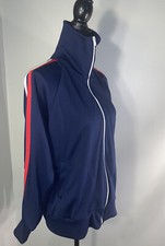 VTG 70s 80s TENeX Track Jacket Blue Red White Striped Med