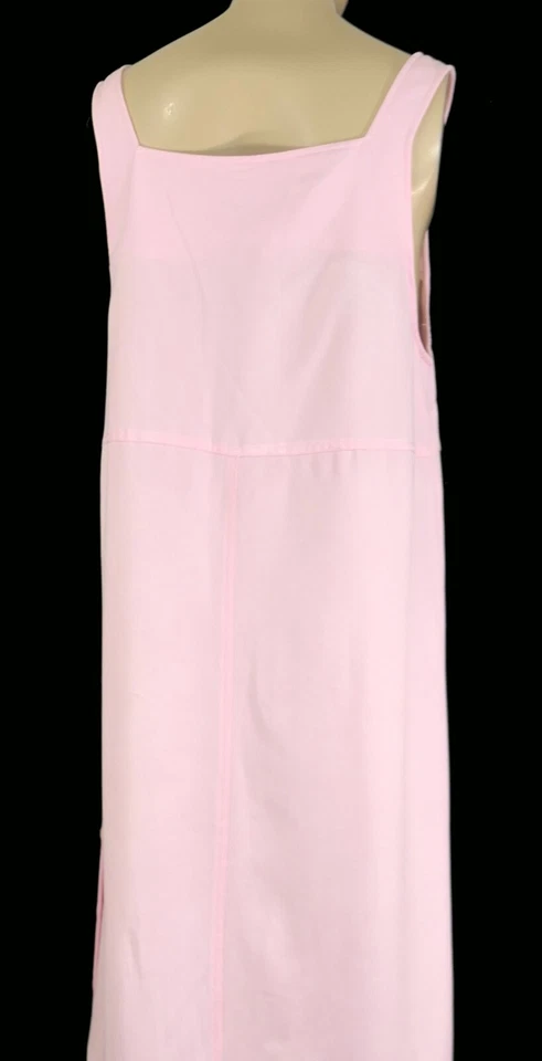 Directives Pink Lyocell Overall Bib Shift Shirt Maxi Dress L - Image 4 of 4