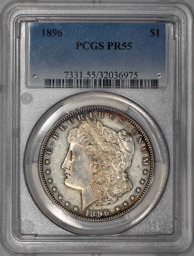 1896 Proof Morgan Silver Dollar $1 PCGS PR55