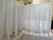 White 100% Cotton Unlined Eyelet Curtains