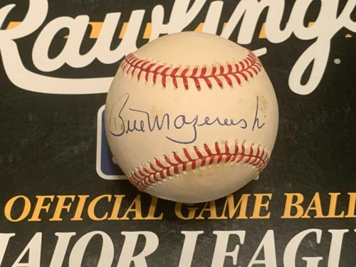 BILL MAZEROSKI SIGNED AUTOGRAPHED NL BASEBALL PITTSBURGH PIRATES HOF 2001