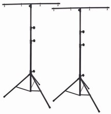 2 x Lighting Stands with T-Bar for DJ, Stage or Photography Lights Height 2.7M