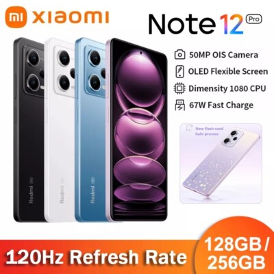 6.67'' Xiaomi Redmi Note 12 Pro 5G 6/128GB 8/128GB 8/256GB 50.0MP Android Phone