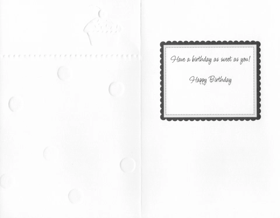 Милая открытка на день рождения для дочери, розовый горошек кекс — галантные поздравления + конверт - Изображение 2 из 4