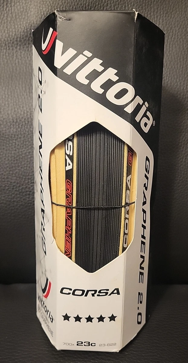 Vittoria Corsa Control G 2.0 Graphene Clincher 700 x 23c Black/Tan Gum 23-622New