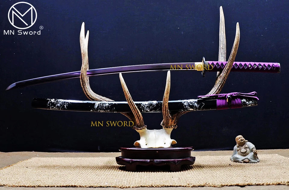 Noble Purple Blade Japanese Katana Samurai Sword Full Tang Battle Ready Sharp - Image 3 of 4