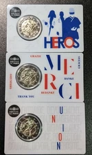 2020 France 3 Coin 2 Euro Set Medical Research, Heroes, Merci Monnaie De Paris