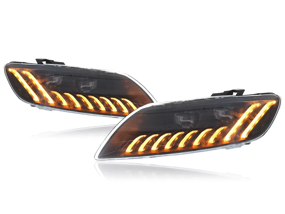 Par de montaje de faros proyectores secuenciales LED DRL para AUDI Q7 SQ7 2006-2015 Foto 2 de 4