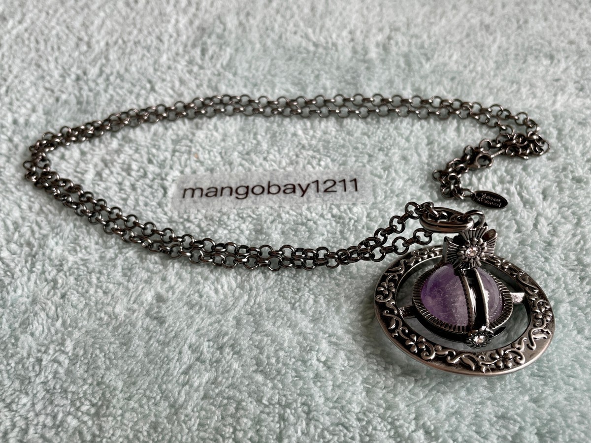 Vivienne Westwood Purple Amethyst Gunmetal Patterns 3D Orb