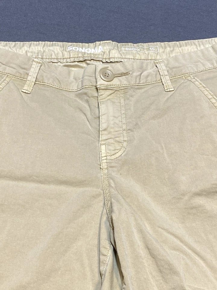 Sonoma повседневные шорты женский размер 10 желтовато-коричневый хлопок спандекс - Изображение 2 из 4