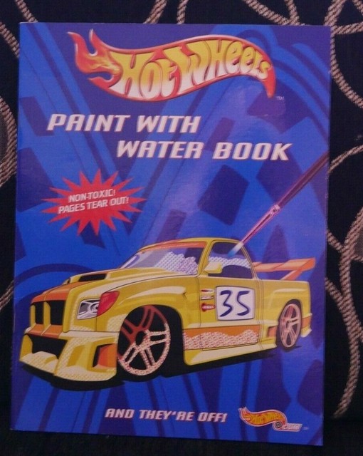 NEW Hot Wheels Car Paint with Water Coloring Book for Children Art and