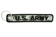 U.S Army USA Military ACU Camo Double Sided Embroidered Key Chain Ring