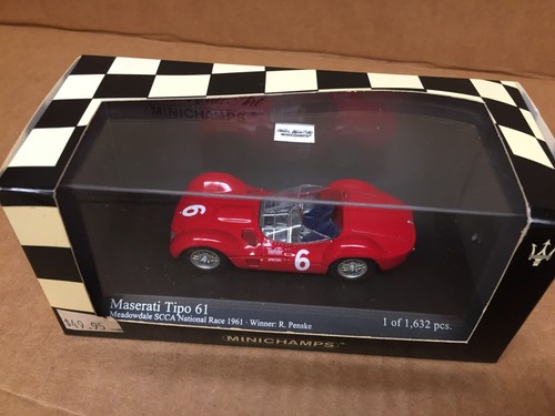 MINICHAMPS 1:43 SCALE MASERATI TIPO 61 1960 WINNER B. KRAUSE 1 OF 1776 PCS. MADE - Picture 2 of 5