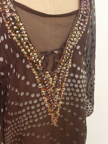 Aftershock Silk Tunic L-XL Slip Blouse Throw Over - Picture 2 of 12