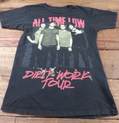 2011 All Time Low Band DIRTY WORK TOUR Double Sided Tour dates No tag Teen M