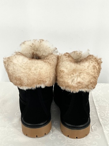 Lugz Womens Rucker Hi Fur Slip Resistant Black/Cream Boots Size 7.5 M - Picture 4 of 6