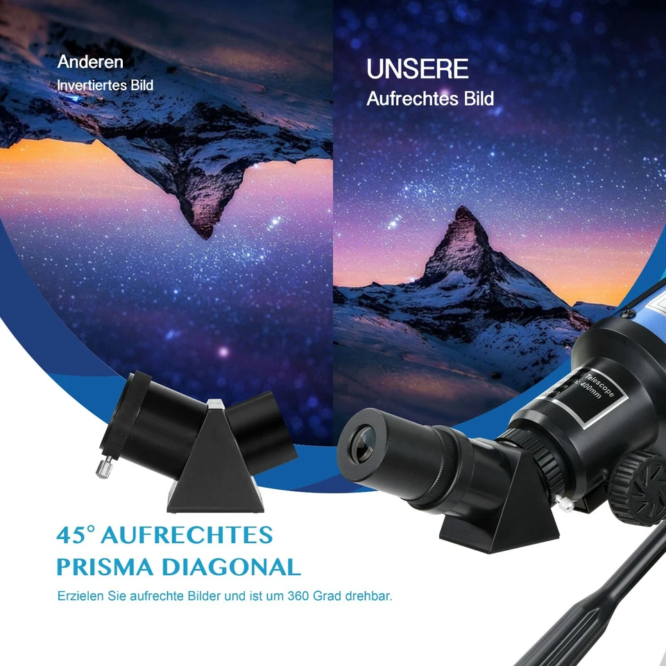 Aomekie 400X70MM Teleskop Astronomie Telescope Astronomy mit Stativ Barlow - Bild 2 von 4