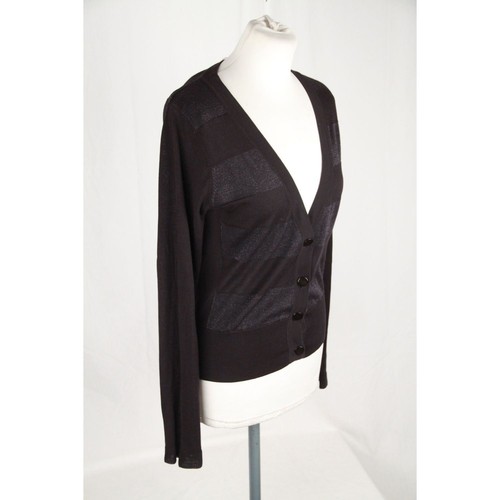Maglione nero autentico misura Cacharel misto Cardigan 2 seta in rwOr7q