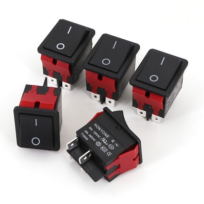 5Pcs Black Honyone LR-210 Heavy Duty 4Pin ON-OFF 22A DPST IP55 Rocker Switch
