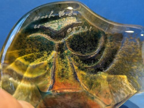 Paperweight Kosta Boda Art Glass Signed Kjell ENGMAN Face - Picture 3 of 5