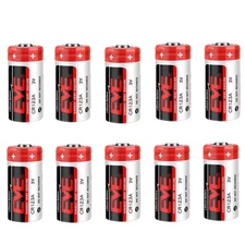10PCS CR123A 3.0V 1500mAh Non-rechargeable Li-ion Battery