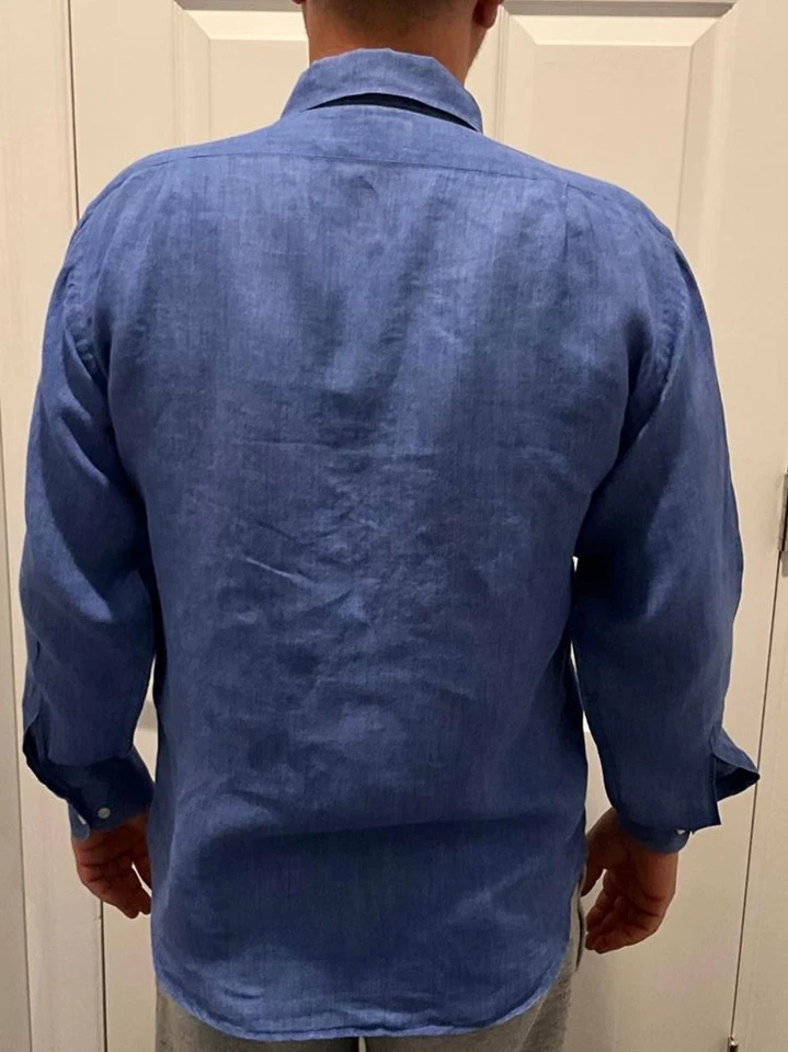 Paul Stuart Men Long Sleeve Button-Up Shirt linen italy  - Image 2 of 4