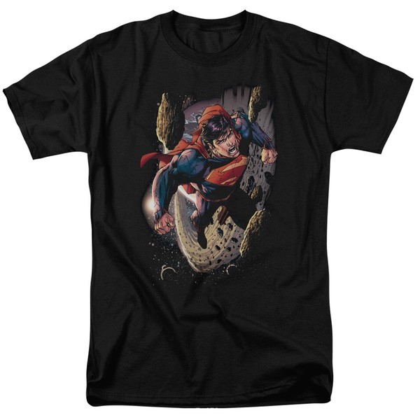 Dc Comics Superman Orbit T-Shirt Herren Unisex Kurzarm Schwarz Baumwolle-image