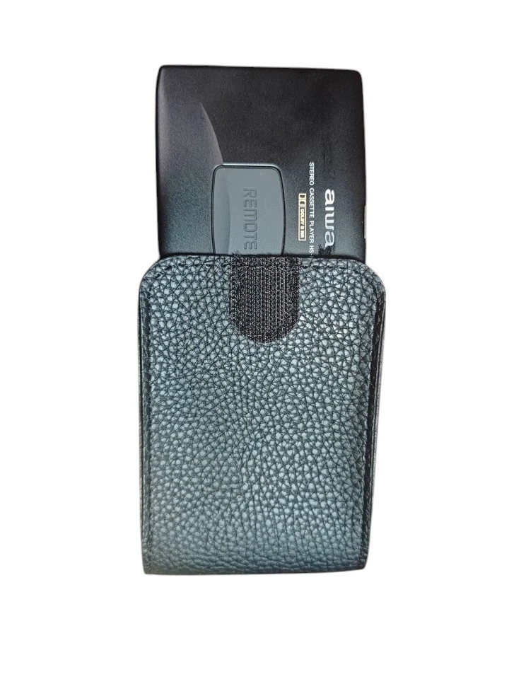 Estuche de cuero PU con clip para cinturón para grabadora reproductor de cassette WALKMAN - Universal Foto 2 de 4