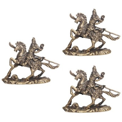  3 Pack Dekoration Reitpferd Messinghandwerk Reiten Schreibtischfigur