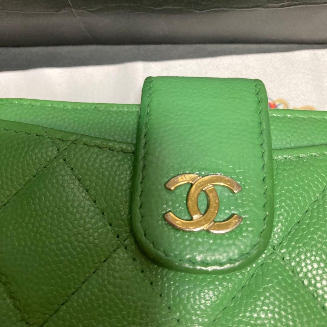 Chanel Green Card Coin Case Classic Line Silver Metal Accessories thumbnail 4