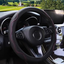 Universal Leather Steering Wheel Cover Anti-slip 15 Car Truck Suv Black Red Universal Leather Steering Wheel Cover Anti-slip 15 Car Truck Suv Black Red