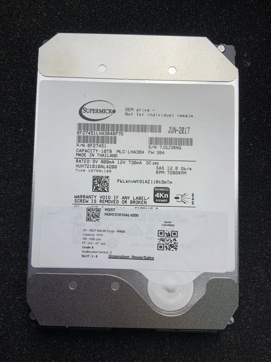 HGST Internal Hard Disk Drives 10 TB Storage Capacity for sale | eBay