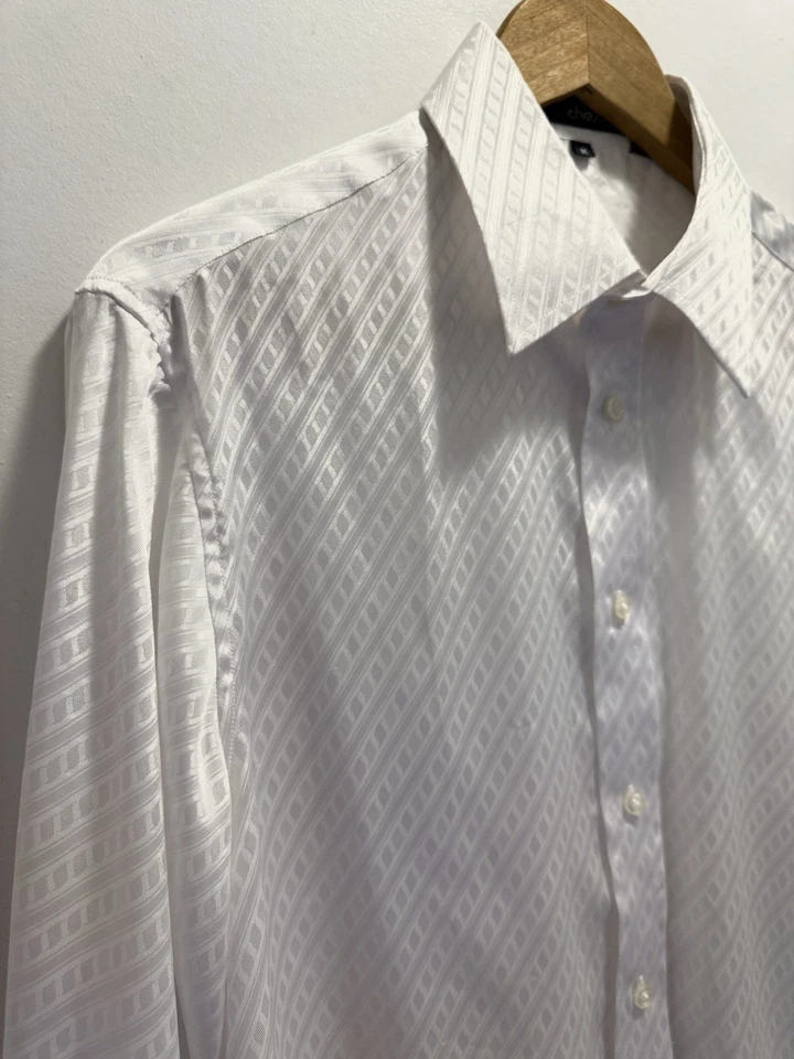 Givenchy винтажный мужчин диско клуб Flowy рубашка на пуговицах белый бриллиант размер Med - Изображение 4 из 4