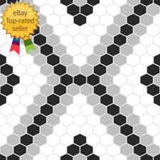 FP2950 Leyton Peel Stick Floor Tiles Black 12"L x 12"W x 0.06"T