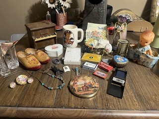 Vintage Junk Drawer Lot! Turquoise Zippo Estate Jewelry Crystal Trinkets