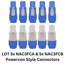 (5 EACH) NAC3FCA & NAC3FCB PowerCON Cable Connector Replacement for Neutrik
