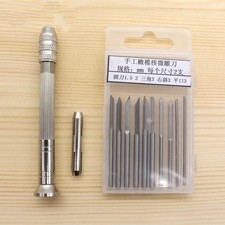Juego de 10 cinceles para tallar madera micro con mango de madera de olivo, herramientas finas hágalo usted mismo