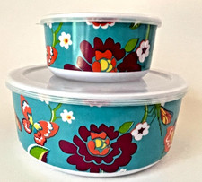NEW Longaberger Melamine Summer Lovin' Storage Bowls w/Lids Set Of 2 with Box