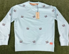 Scotch & Soda Men's Sky Blue Island Palm Tree Embroidered Sweatshirt - XL - NWT