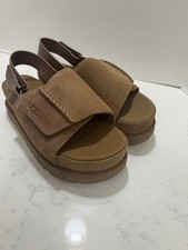 UGG Tan Suede Sandals with Contoured Footbed