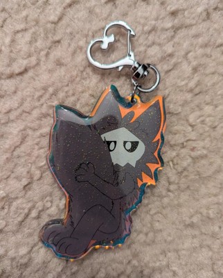 Puro Medium Rainbow Holo Sparkly Acrylic Keychain Handmade