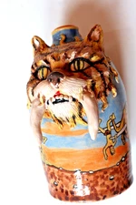 STACY LAMBERT FACE JUG SIGNED & DATED 4-15-16