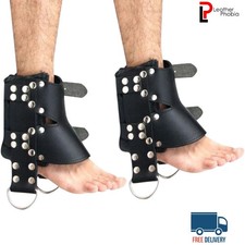 Real Leather Ankle Suspension Bondage Cuffs Strong Leather Padded Boot Cuffs