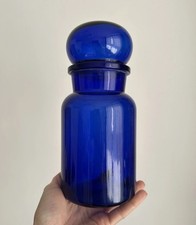 Vintage Belgian Cobalt Blue Glass Large Bottle