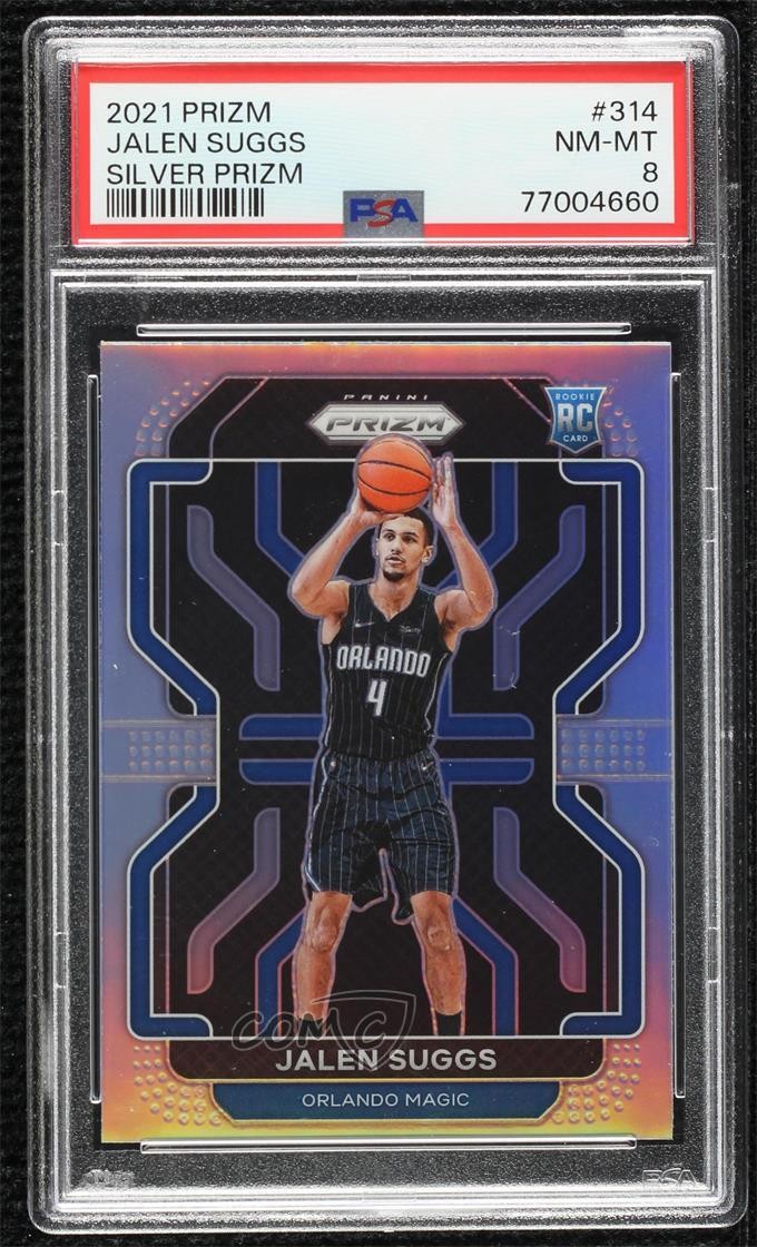 2021-22 Panini Prizm Silver Prizm Jalen Suggs #314 PSA 8 Rookie RC 0h28