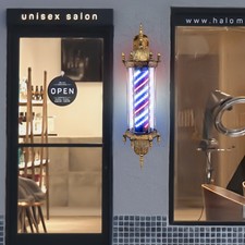 LED Sign Lamp Barber Pole Light Rotating Hair Salon Sign Light Lamp 32 90cm