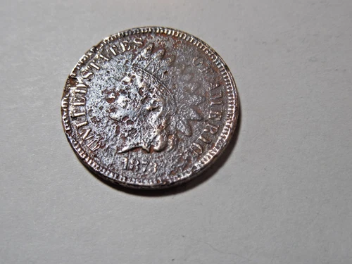 1873 open 3 Indian Head Cent in Cull to AG condition. Nice filler.