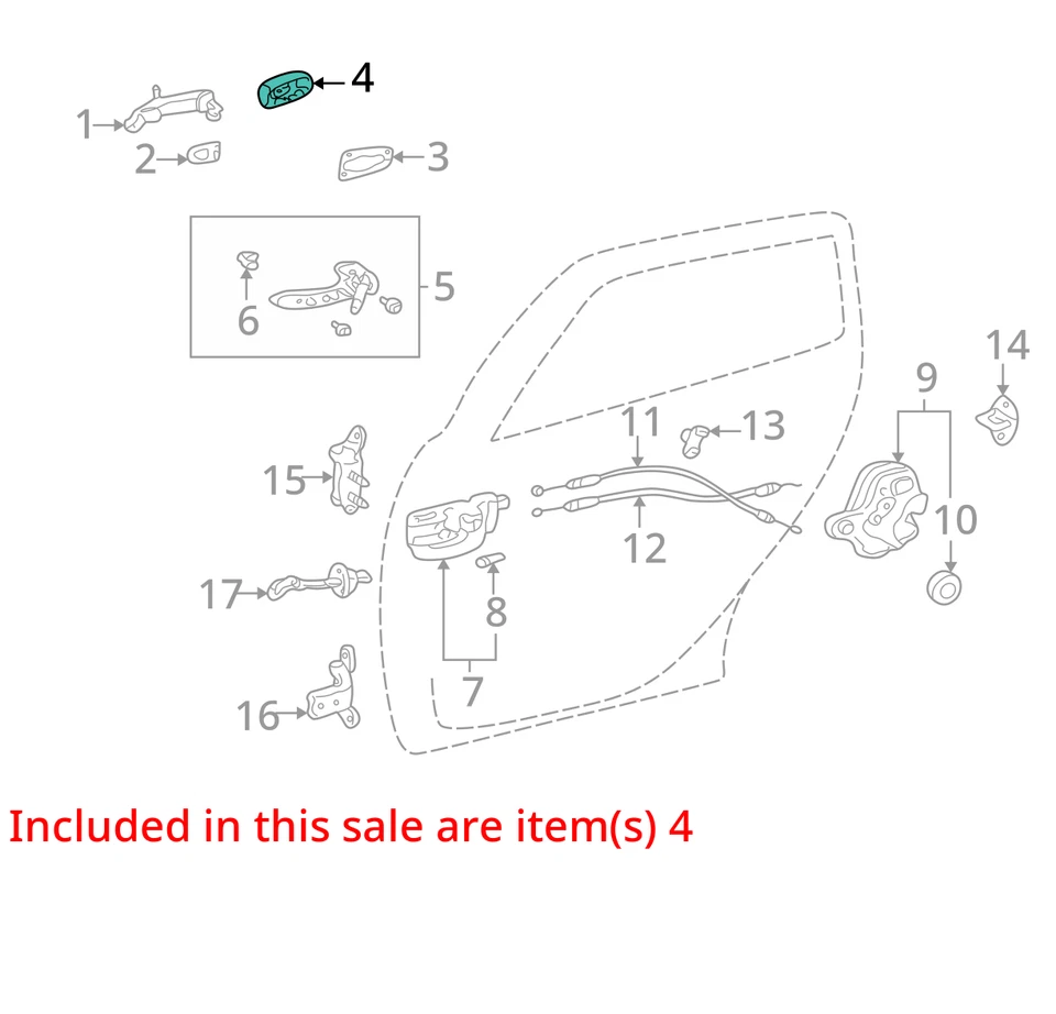 FITS 2003 - 2008 PONTIAC VIBE CAP RR S/D O/S HDL END 88974786 - 全新原始设备制造商 — 第 3/4 张图片